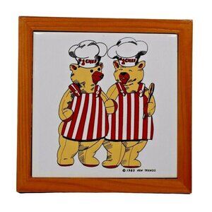 New Trends Chef Bears Kitchen Decoration Vintage Tile Trivet
